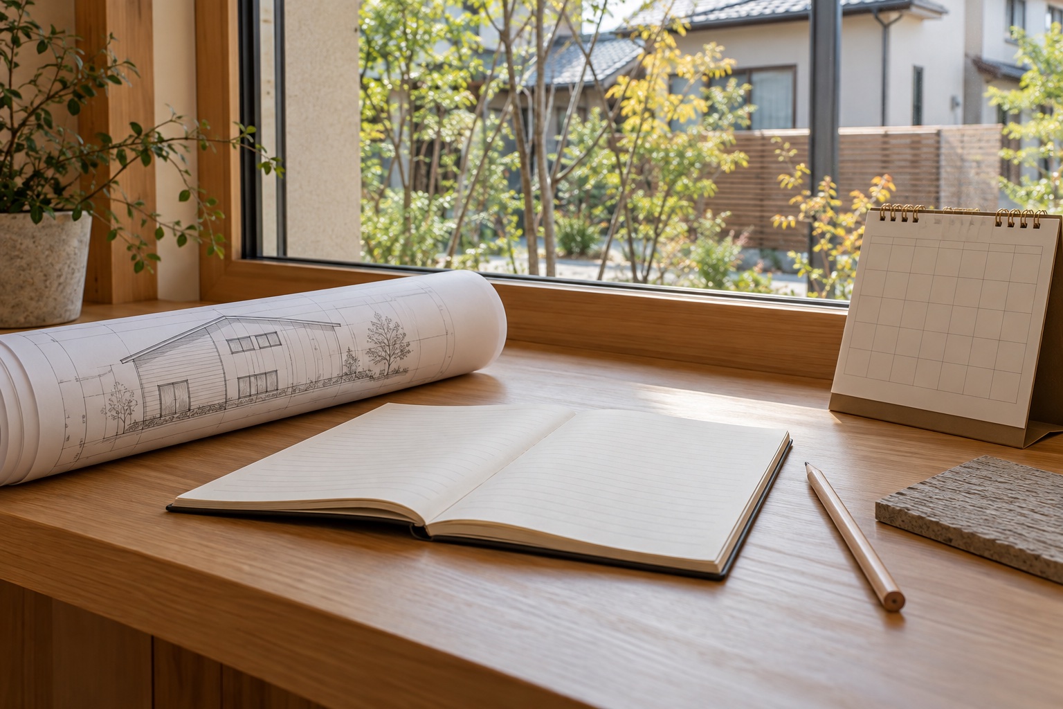 住まいの図面と手入れの計画用ノート(生成イメージ)